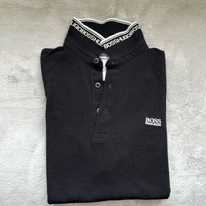 Boys size 16 BOSS Hugo Boss black short sleeve polo